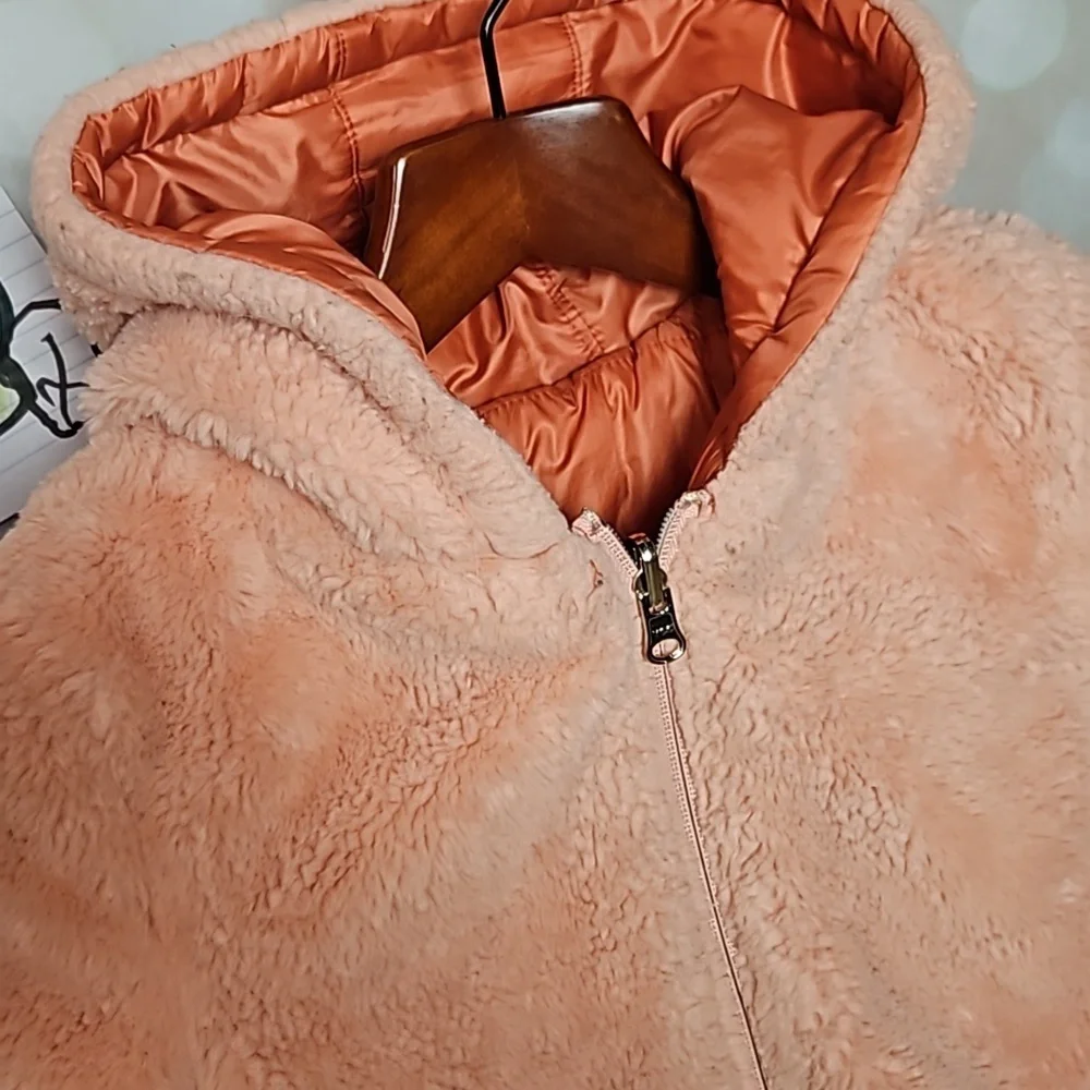 Peachy Reversible Plush Puffer Coat